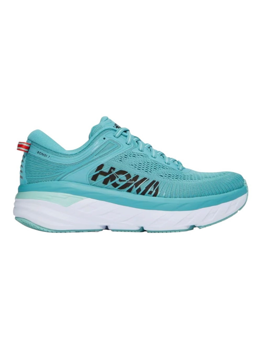 HOKA Bondi 7 Running Shoes Women 7.5 Aquarelle Eggshell Blue Cushioned
